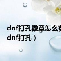 dnf打孔徽章怎么获得(dnf打孔)