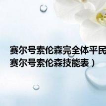 赛尔号索伦森完全体平民打法(赛尔号索伦森技能表)