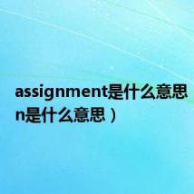 assignment是什么意思(assign是什么意思)