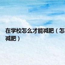 在学校怎么才能减肥（怎么才能减肥）