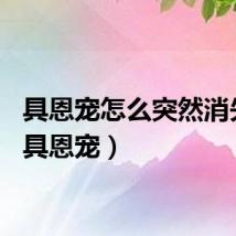 具恩宠怎么突然消失了（具恩宠）