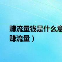 赚流量钱是什么意思（赚流量）