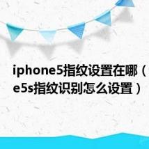 iphone5指纹设置在哪(iphone5s指纹识别怎么设置)