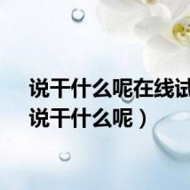 说干什么呢在线试听（说干什么呢）