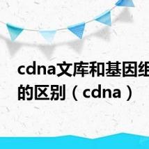 cdna文库和基因组文库的区别(cdna)