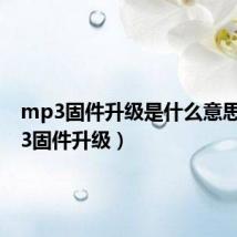 mp3固件升级是什么意思(mp3固件升级)