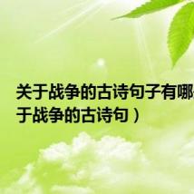 关于战争的古诗句子有哪些(关于战争的古诗句)