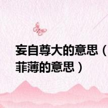 妄自尊大的意思(妄自菲薄的意思)