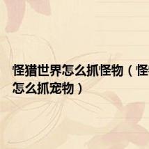 怪猎世界怎么抓怪物(怪物世界怎么抓宠物)