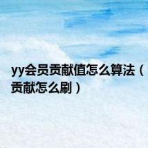 yy会员贡献值怎么算法(yy会员贡献怎么刷)