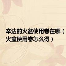 辛达的火盆使用卷在哪(辛达的火盆使用卷怎么得)