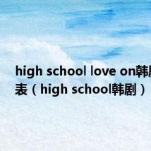 high school love on韩剧演员表(high school韩剧)