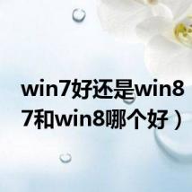 win7好还是win8(win7和win8哪个好)