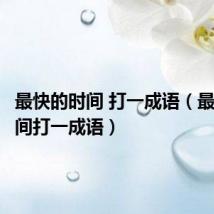 最快的时间 打一成语(最快的时间打一成语)