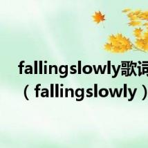 fallingslowly歌词翻译(fallingslowly)