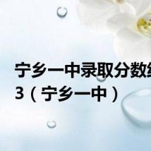 宁乡一中录取分数线2023(宁乡一中)