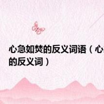 心急如焚的反义词语(心急如焚的反义词)