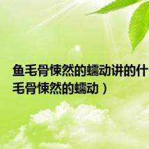 鱼毛骨悚然的蠕动讲的什么(鱼毛骨悚然的蠕动)