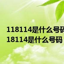 118114是什么号码?(118114是什么号码)
