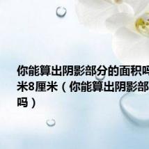 你能算出阴影部分的面积吗? 10厘米8厘米(你能算出阴影部分的面积吗)