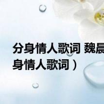 分身情人歌词 魏晨（分身情人歌词）