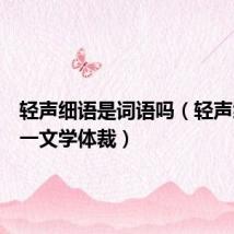 轻声细语是词语吗(轻声细语打一文学体裁)