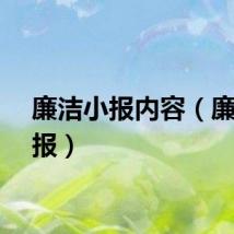 廉洁小报内容（廉洁小报）