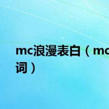 mc浪漫表白（mc表白词）