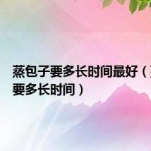蒸包子要多长时间最好(蒸包子要多长时间)