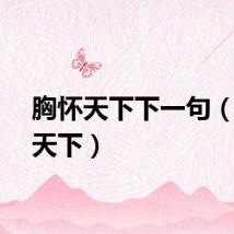 胸怀天下下一句（胸怀天下）