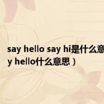 say hello say hi是什么意思(say hello什么意思)
