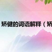 矫健的词语解释（矫健）