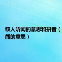 骇人听闻的意思和拼音(骇人听闻的意思)