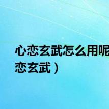 心恋玄武怎么用呢（心恋玄武）