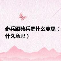 步兵跟骑兵是什么意思(骑兵是什么意思)