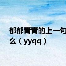 郁郁青青的上一句是什么（yyqq）