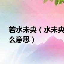 若水未央（水未央是什么意思）