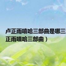 卢正雨嘻哈三部曲是哪三部(卢正雨嘻哈三部曲)