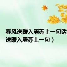 春风送暖入屠苏上一句话(春风送暖入屠苏上一句)