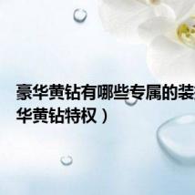 豪华黄钻有哪些专属的装扮(豪华黄钻特权)