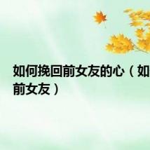 如何挽回前女友的心(如何挽回前女友)