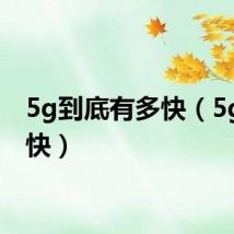 5g到底有多快(5g有多快)