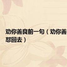 劝你善良前一句(劝你善良怎么怼回去)