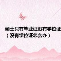 硕士只有毕业证没有学位证怎么办(没有学位证怎么办)