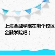 上海金融学院在哪个校区(上海金融学院吧)