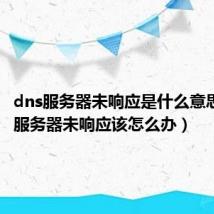 dns服务器未响应是什么意思(dns服务器未响应该怎么办)