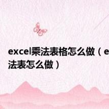 excel乘法表格怎么做(excel乘法表怎么做)