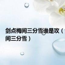 剑点梅间三分雪谁是攻(剑点梅间三分雪)
