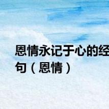 恩情永记于心的经典语句（恩情）