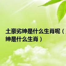 土豪劣绅是什么生肖呢(土豪劣绅是什么生肖)
